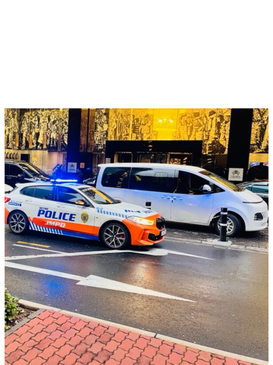 Luxury vip shuttle van parked at a hotel , ready for passenger pickup